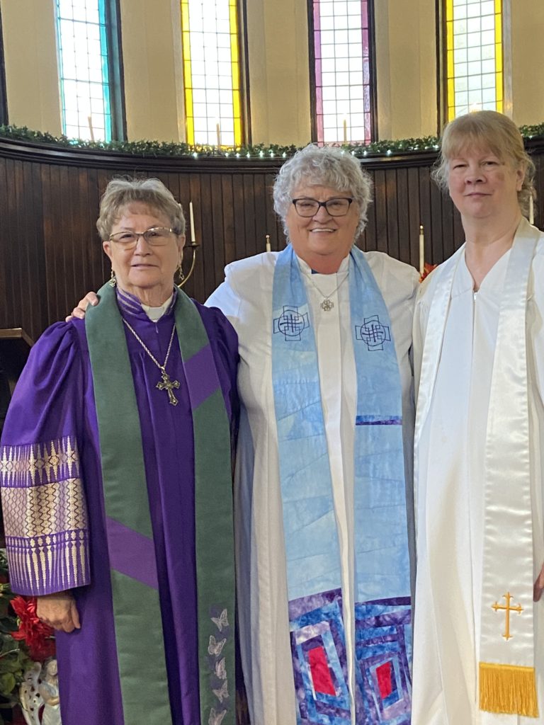 Rev. Betsy Coffman, Rev. Jane Siebert, and Pastor Robbin Ferriman in Urbana, Ohio.