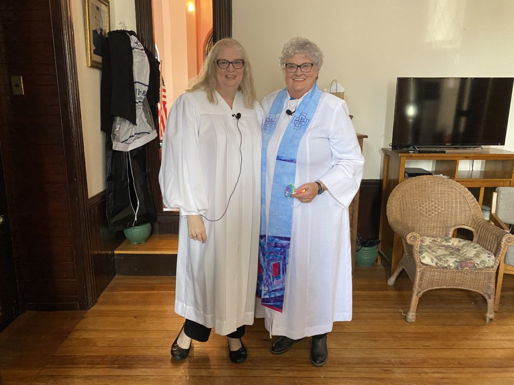 Pastor Kelly Milne and Rev. Jane Siebert in Bridgewater, Massachusetts.